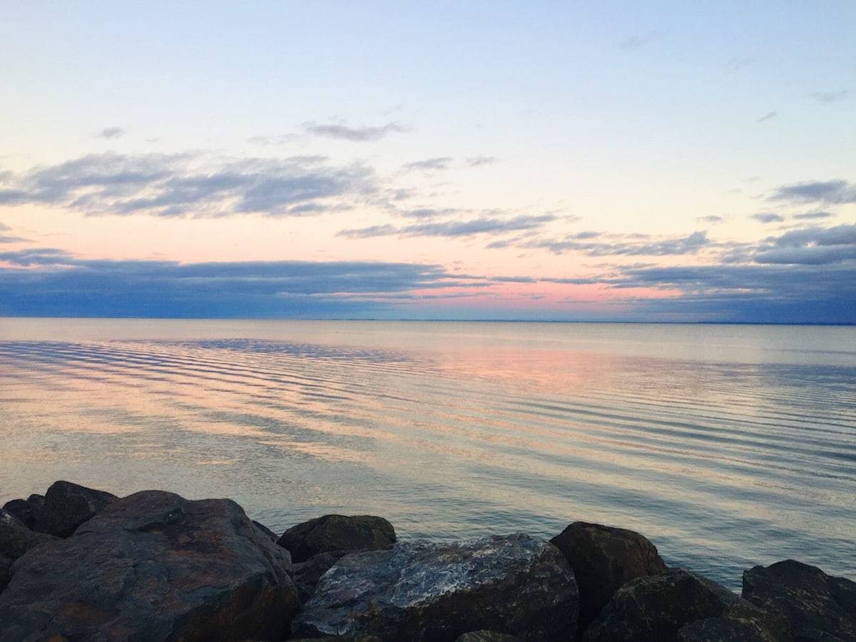 Sunset over the lake.