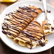 Almond Oat Banana Crepes - a few wholsome ingredients make this breakfast healthy, yummy, and so pretty. | pinchofyum.com