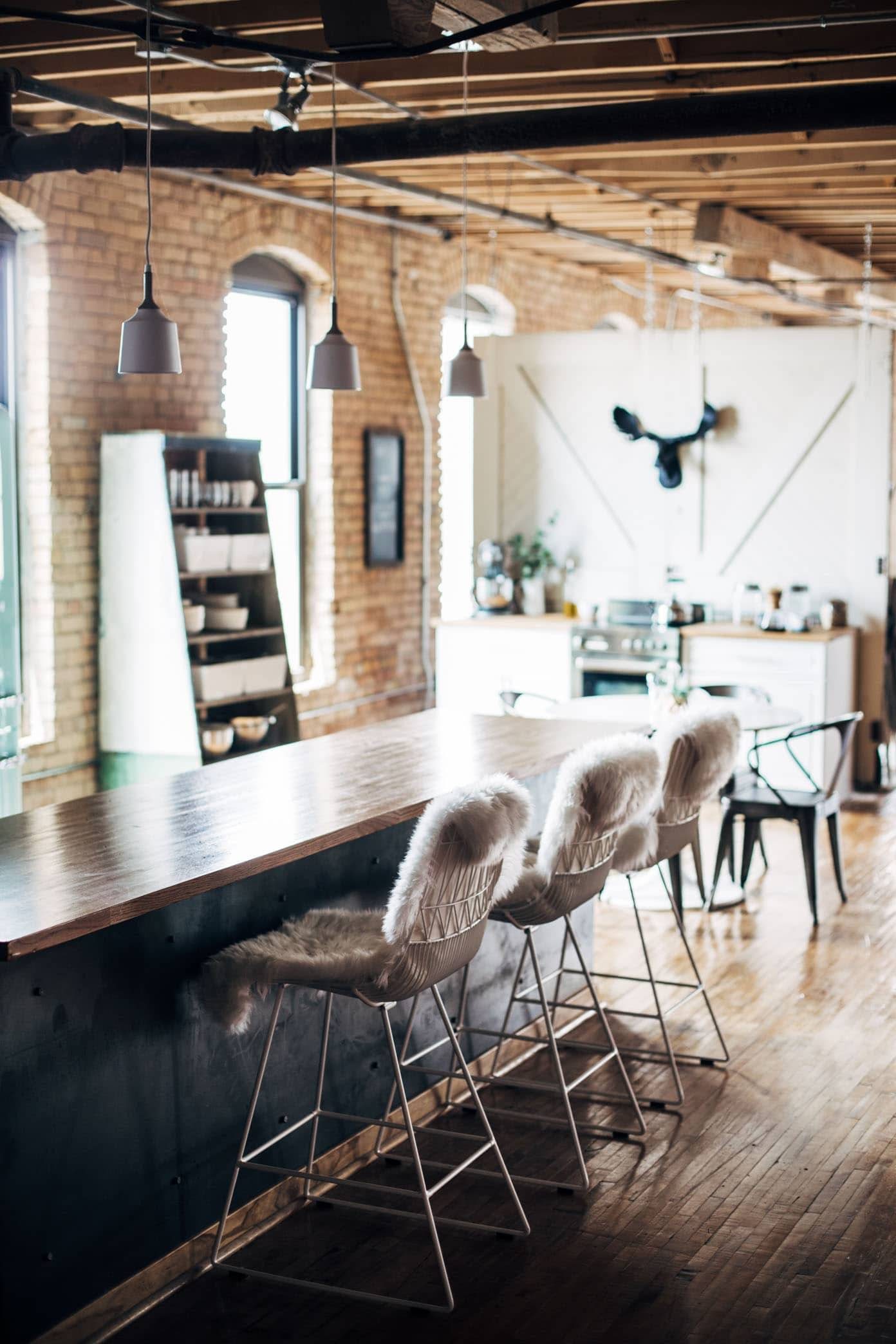 Industrial kitchen space.