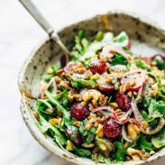 A picture of Arugula Salad with Grapes and Black Pepper Vinaigrette