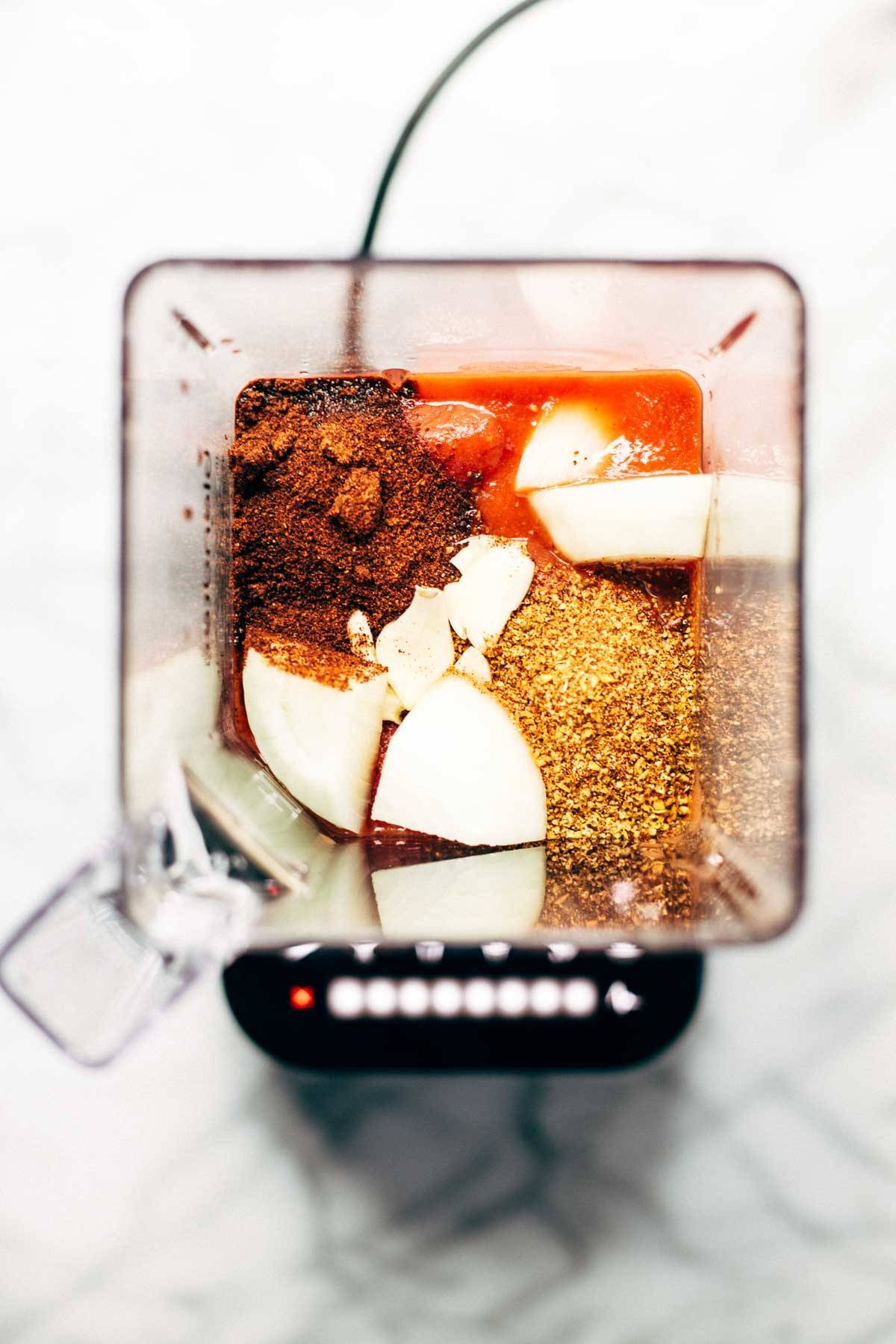 Blender Enchilada Sauce.