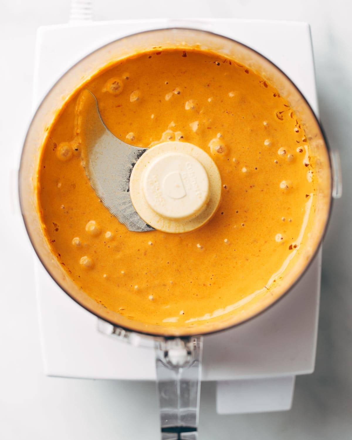 Chipotle tahini in a food processor.