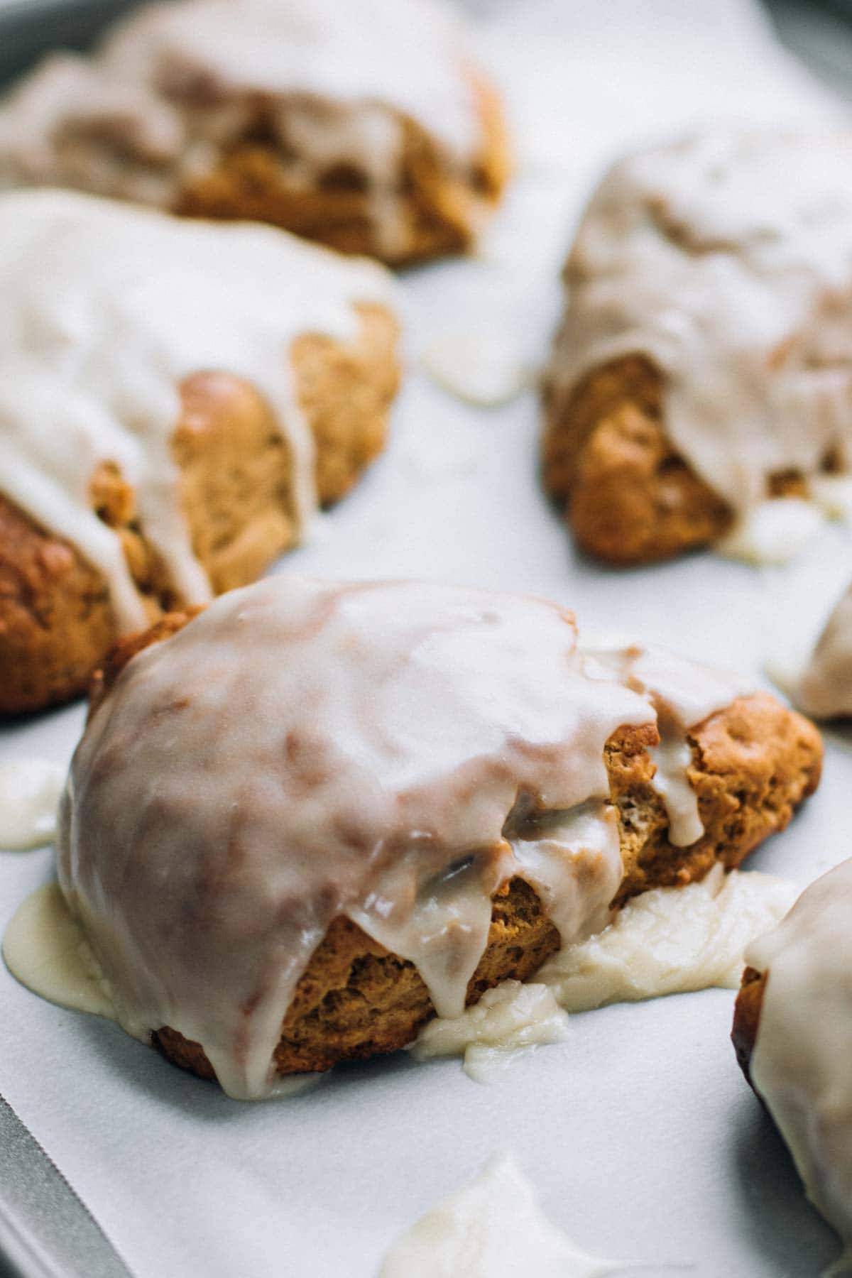 Maple Glazed Gingerbread Scones.